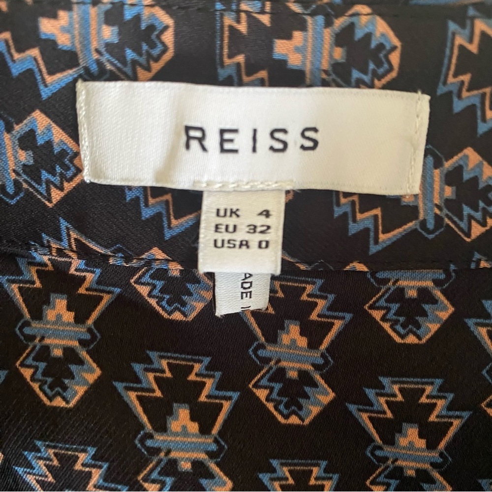 Reiss Lola Print Blouse Black Print Size 0 US - Picture 14 of 16